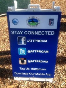 AT&T social media sign at the tourney. Credit: @James_Raia.