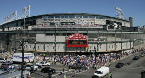 Wrigley Field marquee entrance. Photo courtesy of Chicago Cubs.  All rights reserved.