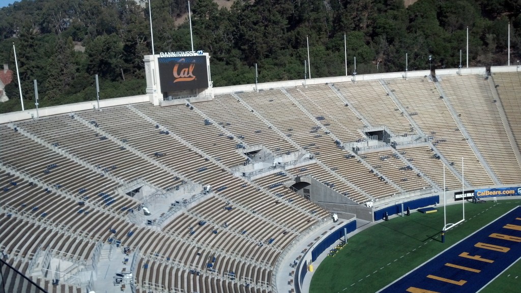 North end of Memorial Stadium. The lower poles seen here will house DAS antennas