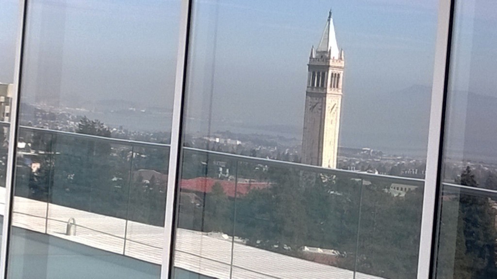 An artsy shot of Cal's famed Sather Tower, aka the Campanile