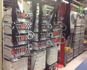 Inside the AT&T head-end building at MetLife. Cables! Credit: AT&T