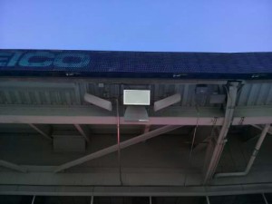 Wi-Fi antennas on stadium overhang. Credit: Denver Broncos