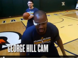 Screen shot of Google Glass footage from Indiana Pacers practice. Credit: Indiana Pacers