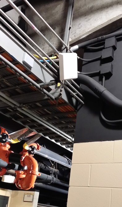 Can you find the iBeacon in the bowels of AT&T Park? It's the small grey box to the left of the other antenna.