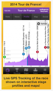 Screen shot of TourTracker TdF app