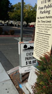 Mtn View lot sign, not in operation at 9:30 a.m.