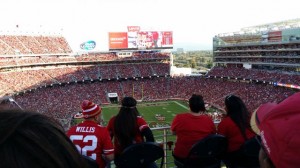 View from the Pepsi seating porch at the north end of Levi's Stadium