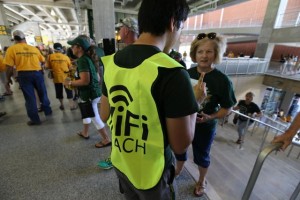 Wi-Fi "coach" helps out at McLane Stadium.
