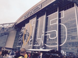 AT&T Stadium before the college football playoff championship game. (Click on any photo for larger image) Credit all photos: Paul Kapustka, MSR