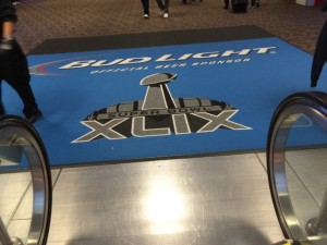 If you stumble off the escalator, Bud Light is there to catch you