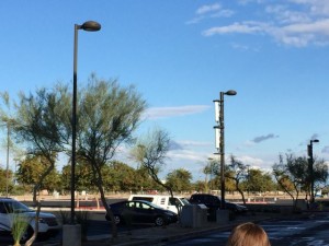 Parking lot light poles, Westgate entertainment district. Can you spot the DAS?