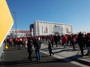 Arriving at Levi's Stadium for last 2014 season game