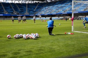 Practice on the pitch at Avaya Stadium in San Jose. Credit all photos: Avaya (click on any photo for a larger image)