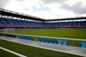 Good look at the steep pitch of stands