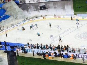 Sharks and Kings on the ice at Levi's Stadium