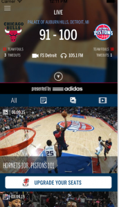Screen shot of Pistons app