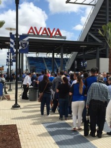 Fans waiting outside the main gate