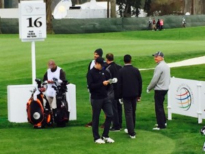 Masters champ Jordan Spieth gets in some practice shots at Harding Park Tuesday.