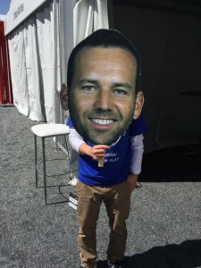 At the WGC social media tent. They wouldn't let me carry this on course to hold behind Sergio.