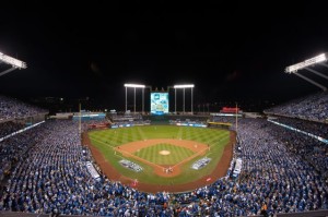 Kansas City's Kauffman Stadium, during last year's World Series. Photo: MLB Photos