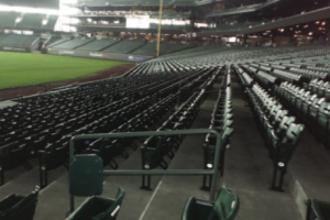 Railing Wi-Fi AP enclosure at Seatte's Safeco Field. Photo: MLBAM