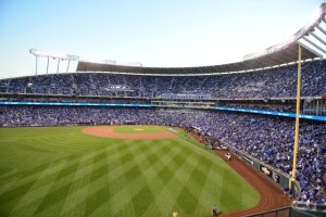 The classic curved lines of Kauffman. Photo: Chris Vlesides/Kansas City Royals