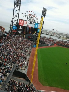 The view from AT&T Park's left field corner. All photos: Paul Kapustka, MSR (click on any photo for a larger image)