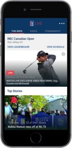 Screen shot of PGA TOUR LIVE service on iPhone. Photo: PGA Tour