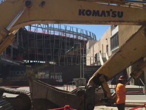 Construction work is everywhere surrounding the Golden 1 Center site.