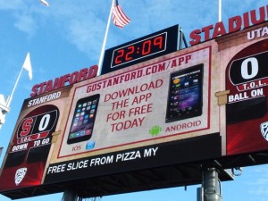 App promo at Stanford football game last fall. All photos: Paul Kapustka, MSR