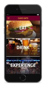 Front screen of Cavs Eats app.