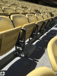 Under-seat Wi-Fi enclosure at Dodgers Stadium. Photo: Terry Sweeney, MSR
