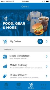 Another screen view of the new Orlando Magic stadium app