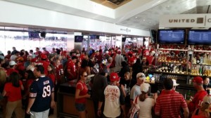 Niners fans at the Levi's Stadium United Club during a 2014 game. Photos: Paul Kapustka / MSR