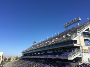 Antennas visible on top of stands