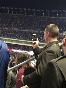 Texas A&M student recording the halftime show at a 2015 season game. Photo: Paul Kapustka, MSR