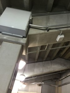 Remote optical cabinet and Wi-Fi AP at Kyle Field. Photo: Paul Kapustka, MSR