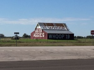 On the road to College Station, Aggie pride is everywhere. Whoop!