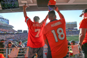 Broncos fans celebrate during Super Bowl 50 at Levi's Stadium. Photo: LevisStadium.com