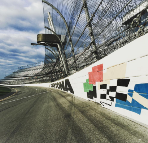 The famed banked track at Daytona International Speedway. Photo: Daytona International Speedway