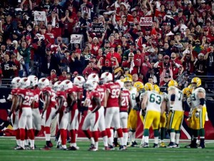 Arizona Cardinals and Green Bay Packers during the Jan. 16 playoff game. Photo: Arizona Cardinals