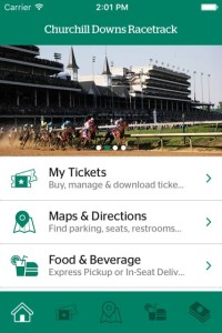 Screenshot of new Kentucky Derby app built by VenueNext for Churchill Downs.