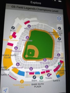 Yankee Stadium stadium map in the app