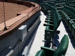 Lower level seats are covered with APs that shoot backwards into the stands.