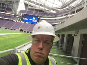 MSR editor Paul Kapustka via selfie from the field-level suites at US Bank Stadium.