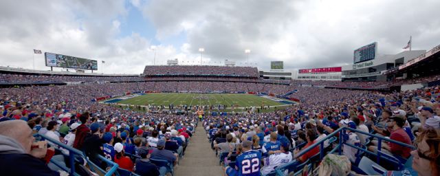 Ralph Wilson Stadium in Buffalo. Credit: AP Photo/Scott Boehm