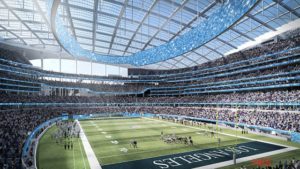 Artist rendering of the proposed new LA football stadium