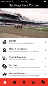 Screenshot of what the Saratoga app might look like. Credit: VenueNext