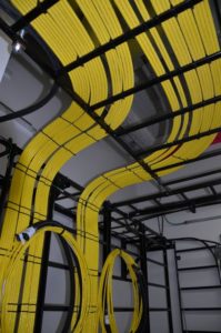Fiber cabling inside the Golden 1 Center data center. Credit: CommScope / Golden 1 Center