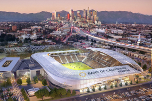 Artist rendering of Banc of California Stadium, slated to open in 2018. Credit: LAFC